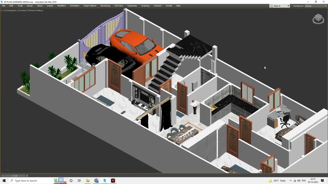 30X60 NORTH FACING 3D HOUSE PLAN