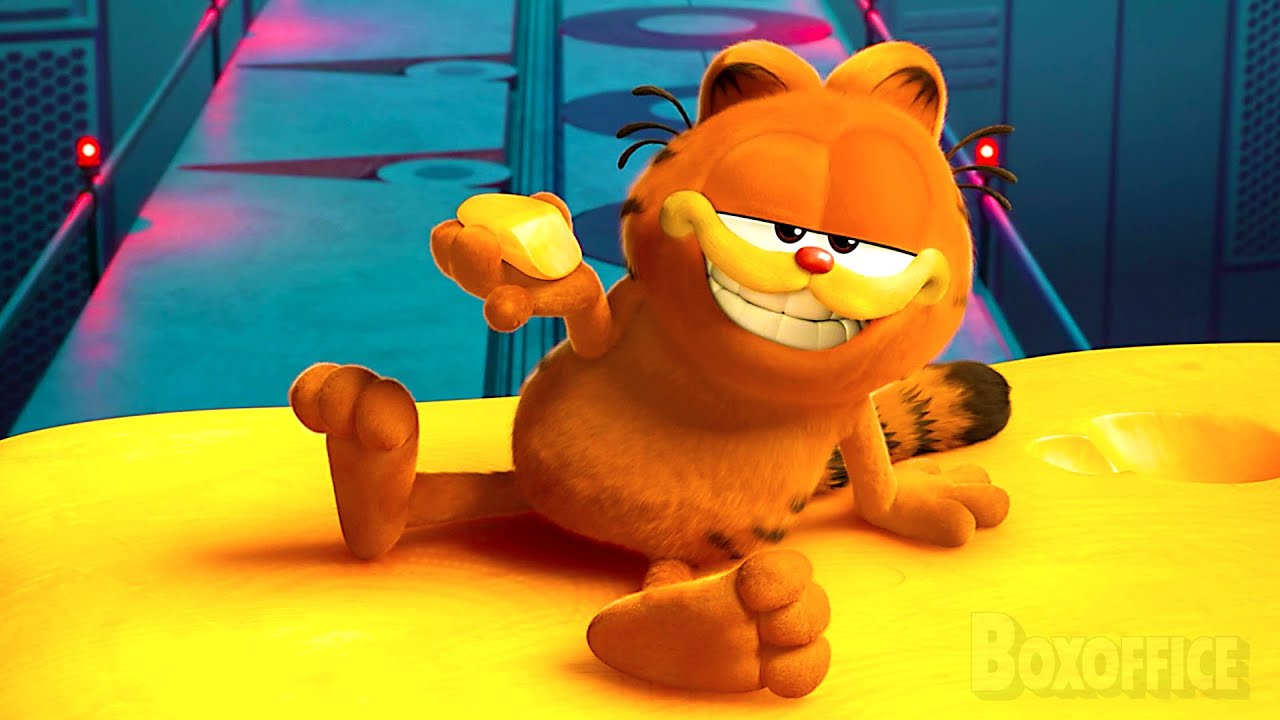Garfield escapa de la fábrica de queso 🧀 | Garfield: Fuera de Casa | Clip en Español