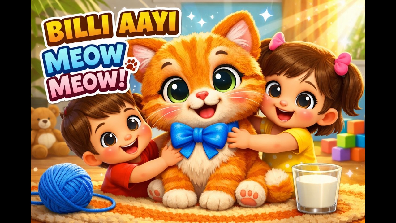 Billi Aayi Meow Meow | Cat Song | Hindi Nursery Rhymes | Chiku Piku Rhymes