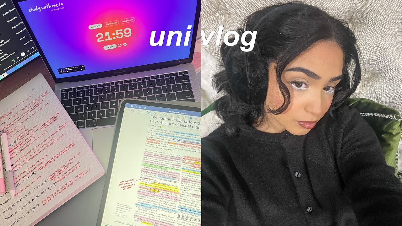 UNIVERSITY VLOG *realistic* | doing hw during break, exam grade reaction, makeup routine etc.