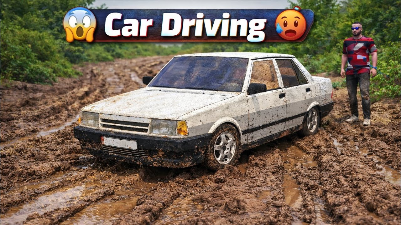 Realistic Car Driving on Muddy Off-Road 😱