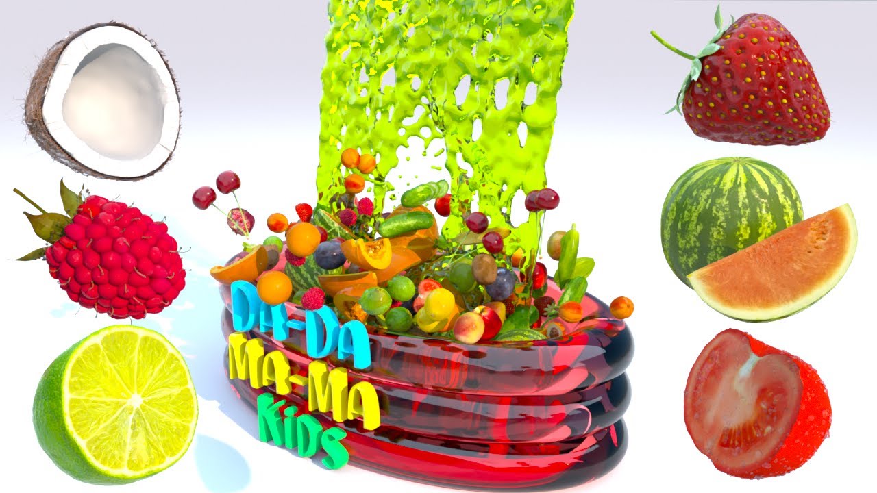 Names of fruits and vegetables in bath Videos for children | Da-Da Ma-Ma Kids