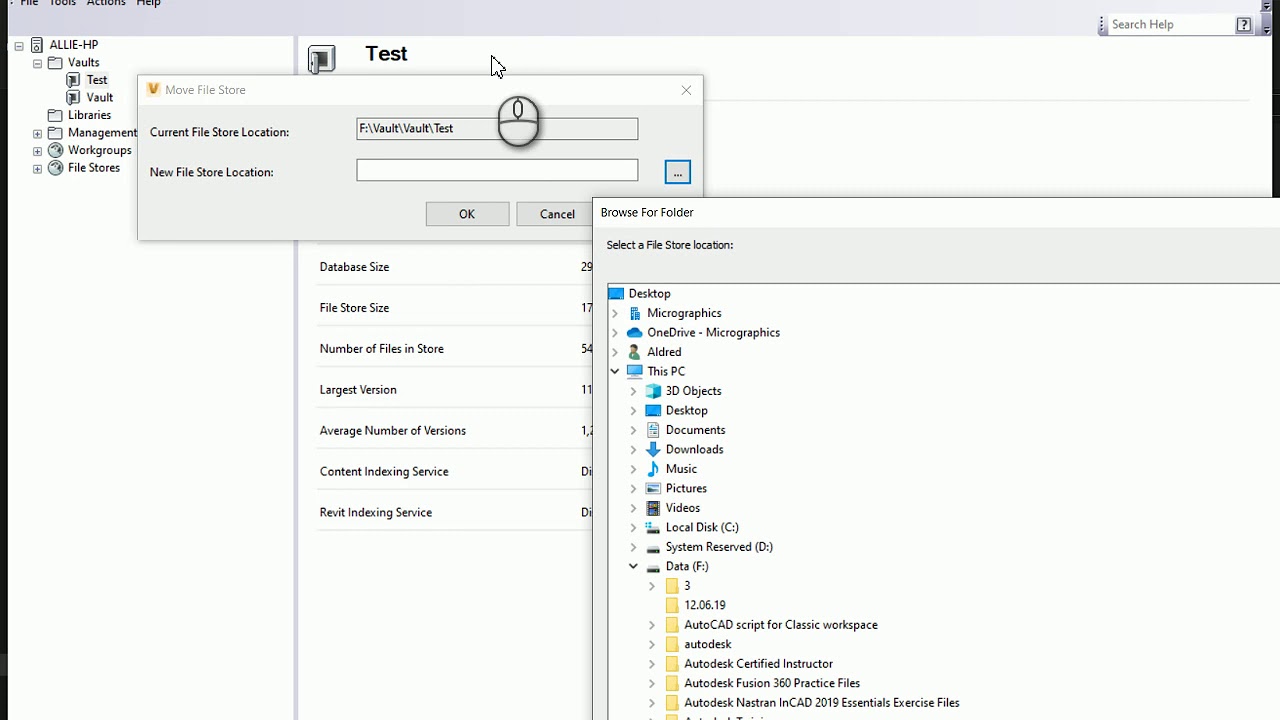 Move Autodesk Vault Filestore