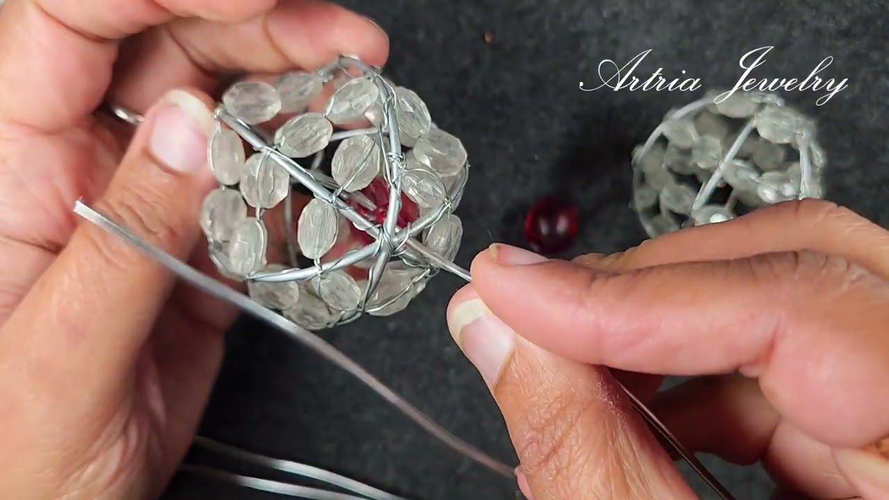 Old Beaded String Lights Upcycled into Floral Plant Stakes