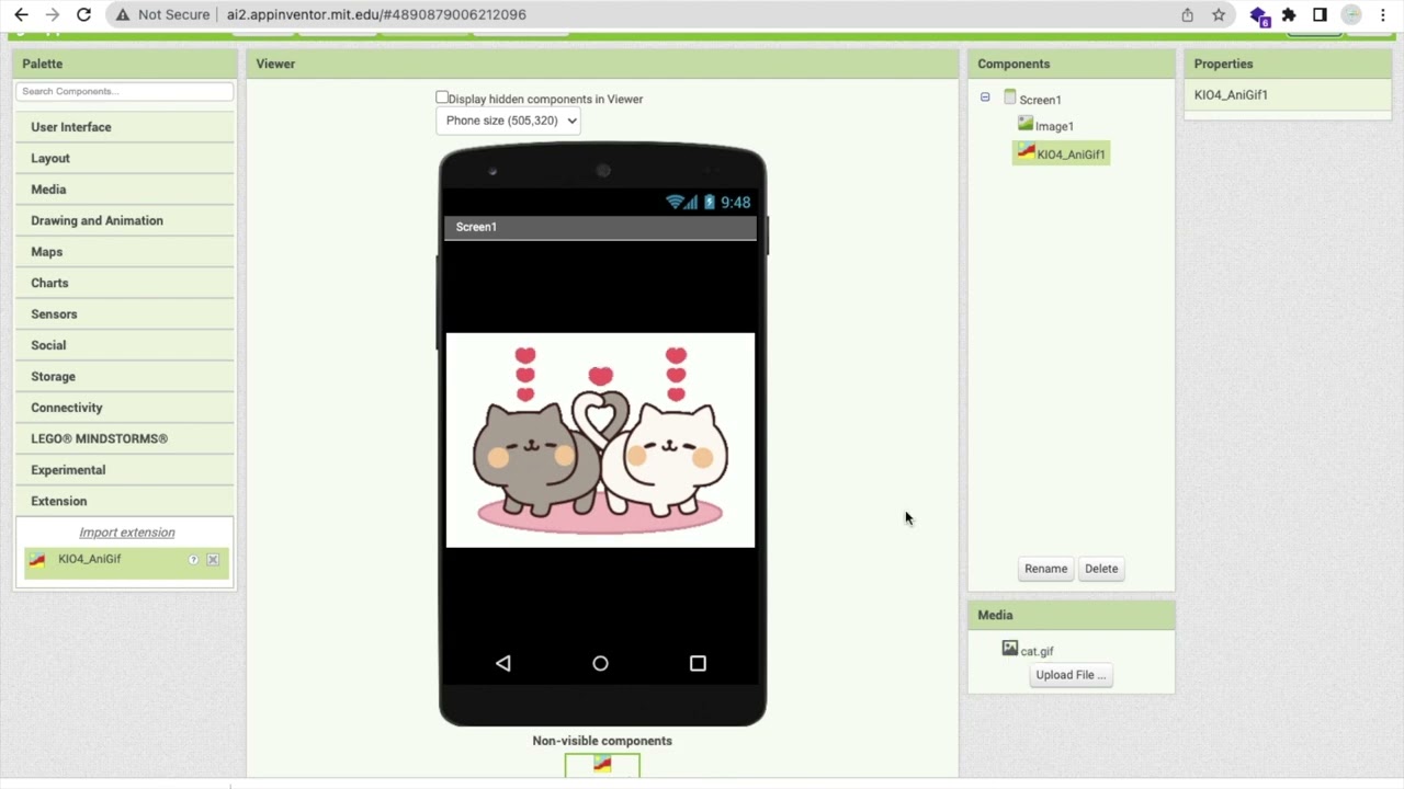 Как использовать GIF-изображение в MIT App Inventor 2