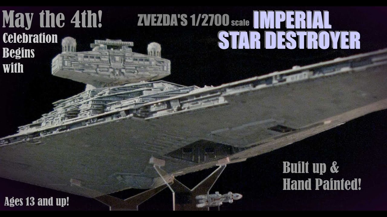 Zvezda's 2700th scale Star Wars IMPERIAL STAR DESTROYER model Built & Hand Painted!