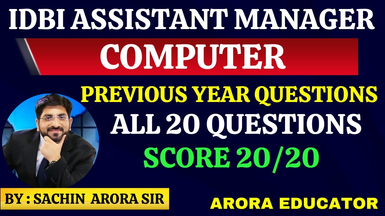IDBI Assistant Manager Computer Previous Year Questions | IDBI Assistant Manager Computer Questions