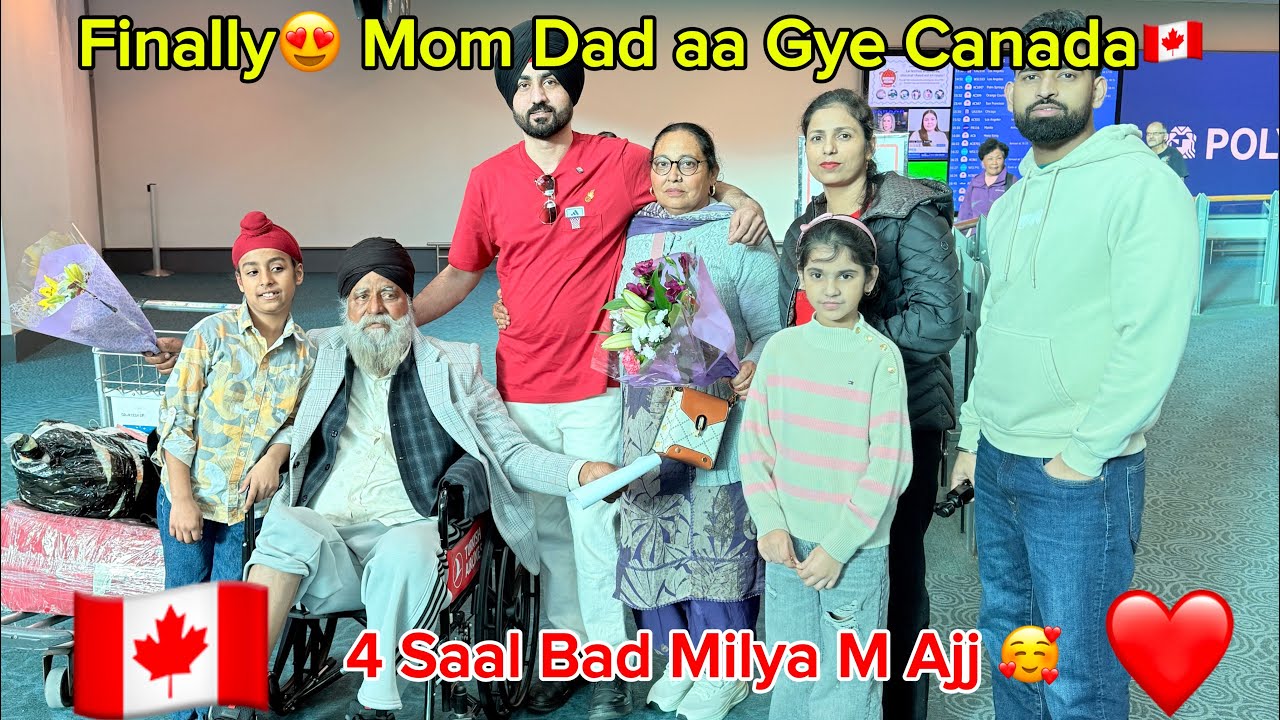 Mom Dad canada aa gye oyeee 😍😍🥰❤️🇨🇦 #canada #mom #dad #thankgod #fyp 