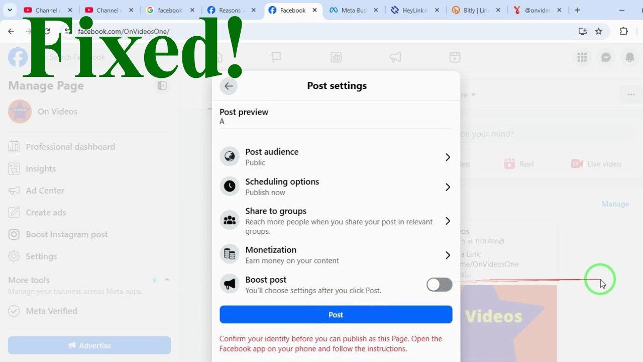 How To Fix Confirm Your Identity Before You Can Publish As This Page