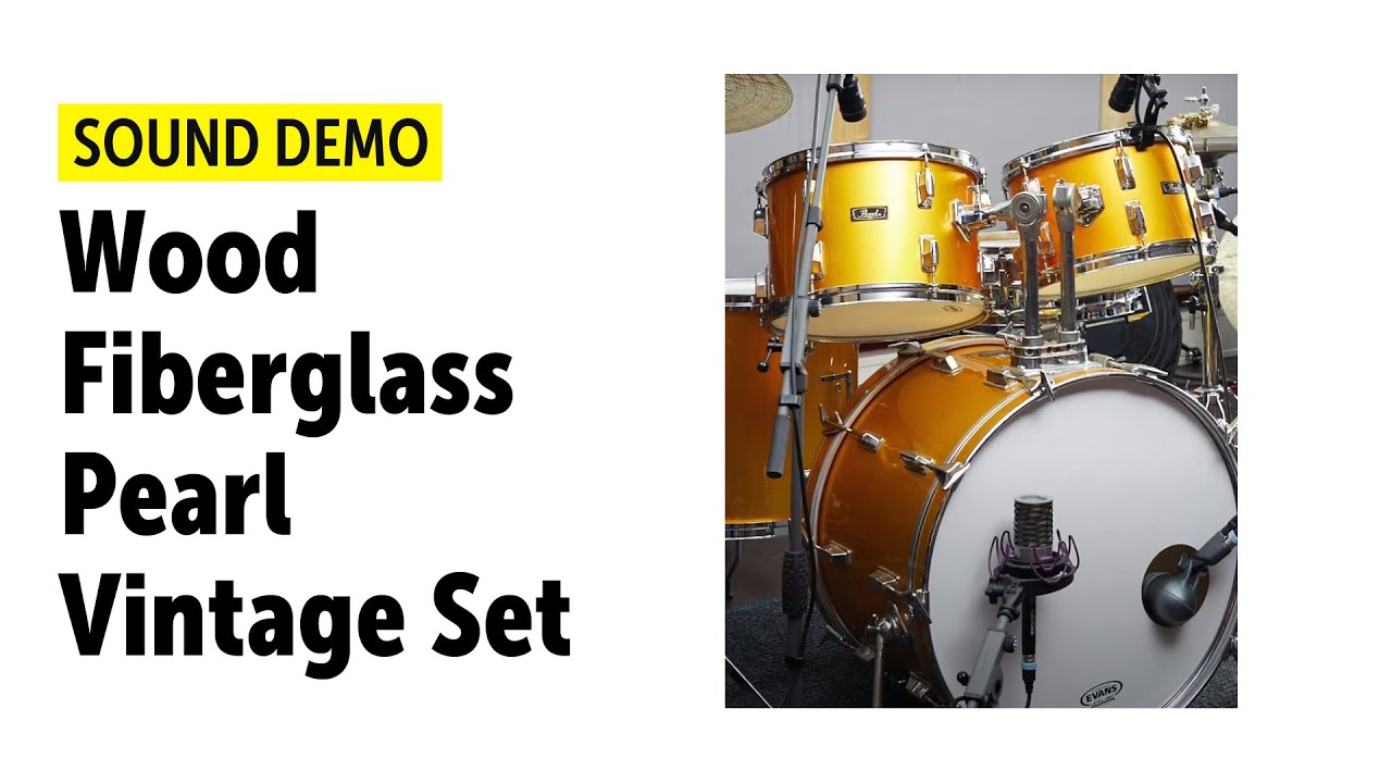 Pearl Wood Fiberglass 1970s Vintage Drums - Sound Demo