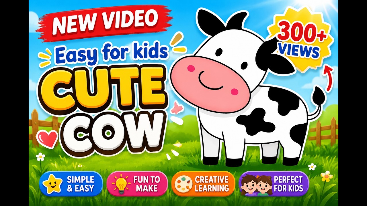 Cute Cow Craft | Easy Paper Cow Art for Kids | DIY Farm Animal Craft Idea