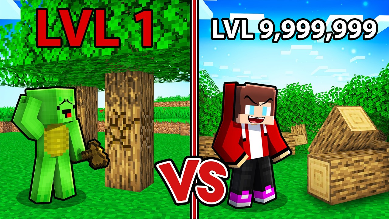 JJ and Mikey Cutting Down 1 Million Trees to Become Rich Battle in Minecraft! (Maizen)