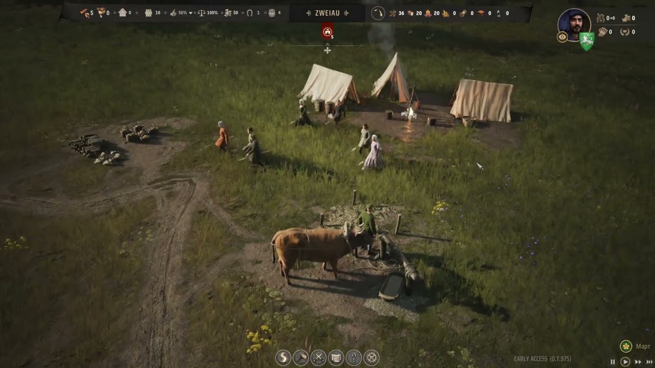 Дауир стал Лордом и оглядывает свои владения - игра Manor Lords