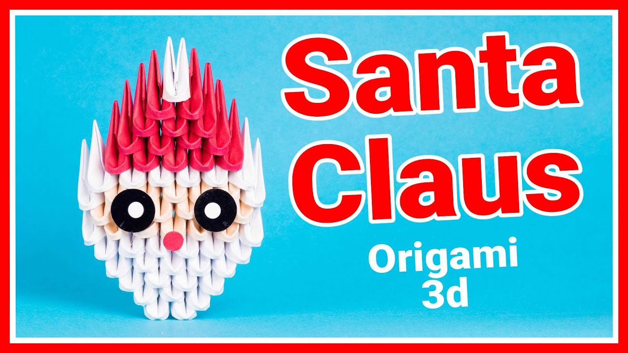 SANTA CLAUS de ORIGAMI 3d NAVIDAD 🎅 ¡Solo 61 Piezas! (FÁCIL) Tutorial Paso a Paso