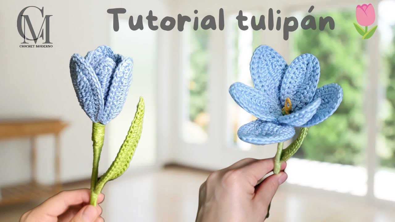🌷Tulipán tejido a crochet pétalo por pétalo | Flores eternas tutorial de crochet 🪷