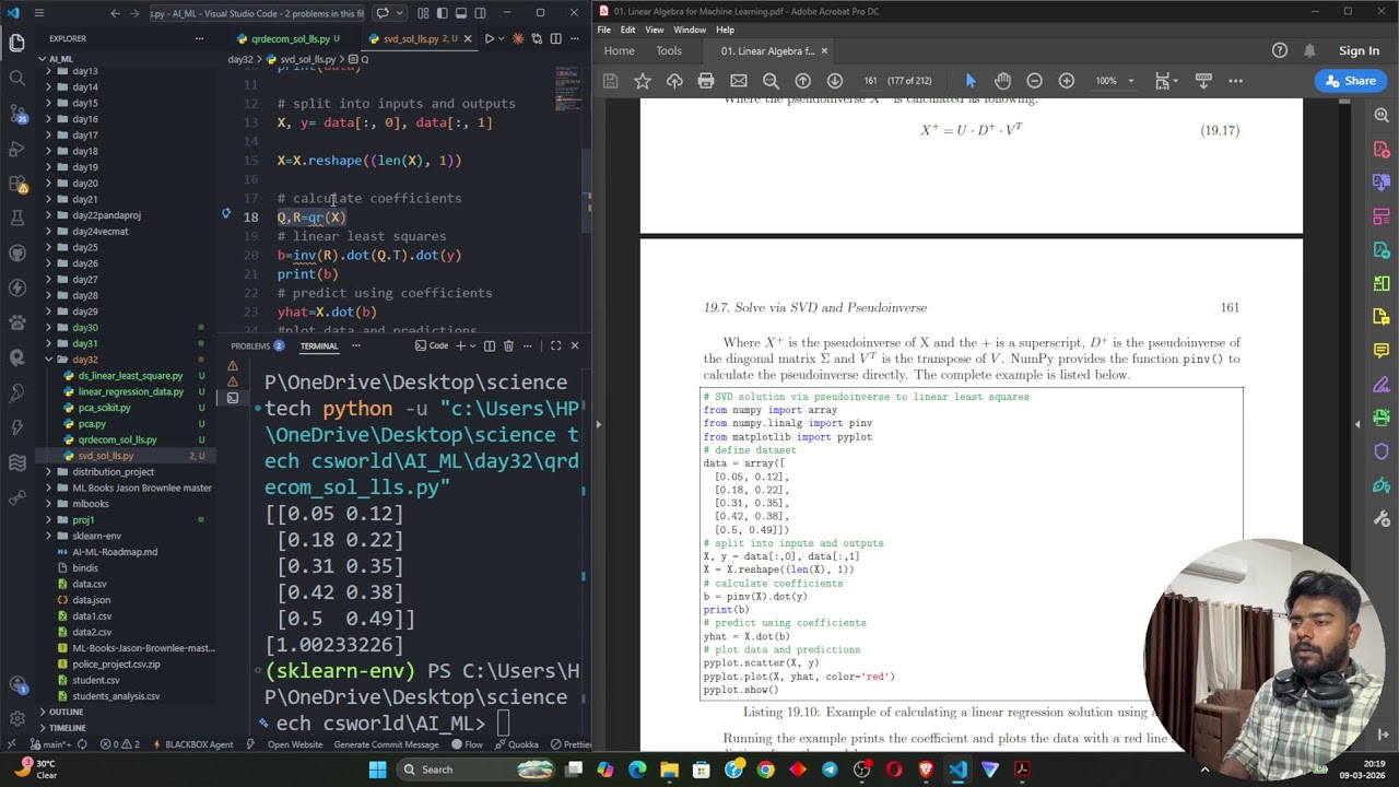 Learning AI From Zero –Vector & Matrices | Live Study With Me | Day 32
