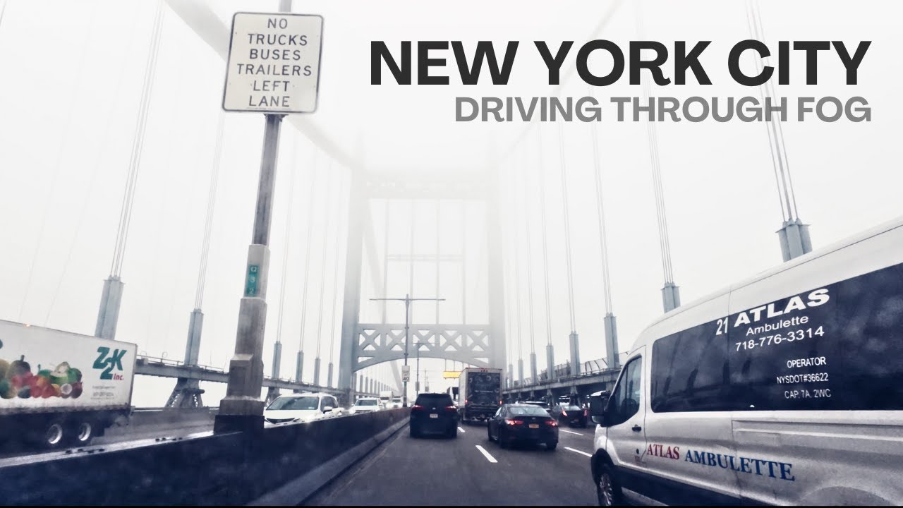 POV Foggy Drive Through the City That Never Sleeps