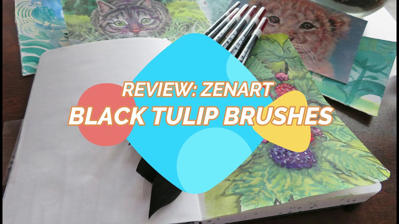 Trying out ZenArt Black Tulip Brushes-full review at Doodlewash.com