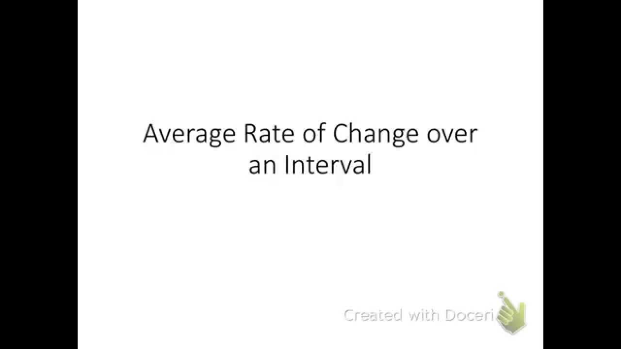 Analyzing a Function: Average Rate of Change over an Interval