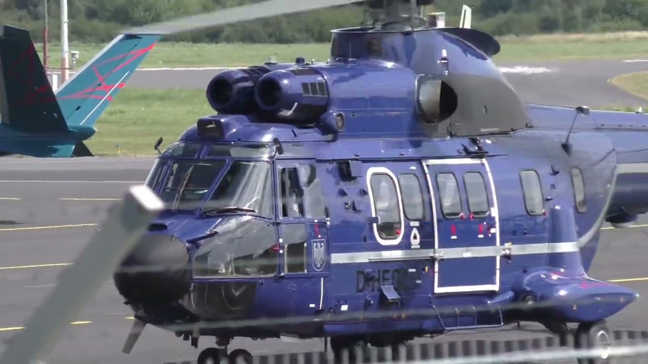 Siegerland Airport Planespotting 🚁 Super Puma Bundespolizei Bonn 