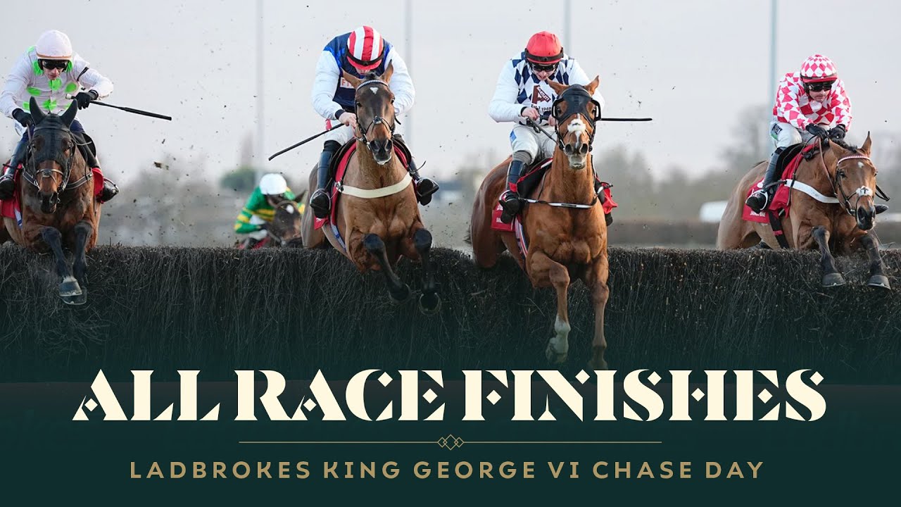 Все финиши скачек Ladbrokes King George VI Chase Day на ипподроме Кемптон.