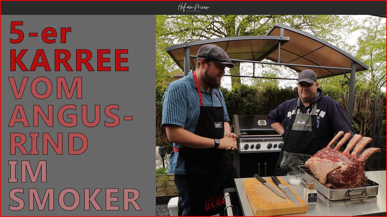 5er Karree vom Angus Rind im Smoker - eine 