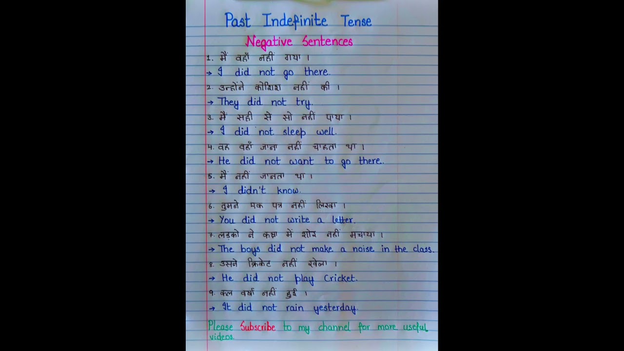 Negative Sentences - Past Indefinite Tense #shorts#viral#trending#subscribe#shortvideo#english