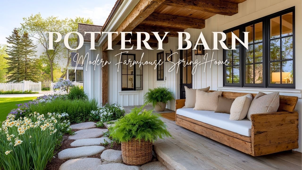 Pottery Barn Modern Farmhouse Spring Home  Rustic Simplicity with Elegant Warm Neutrals