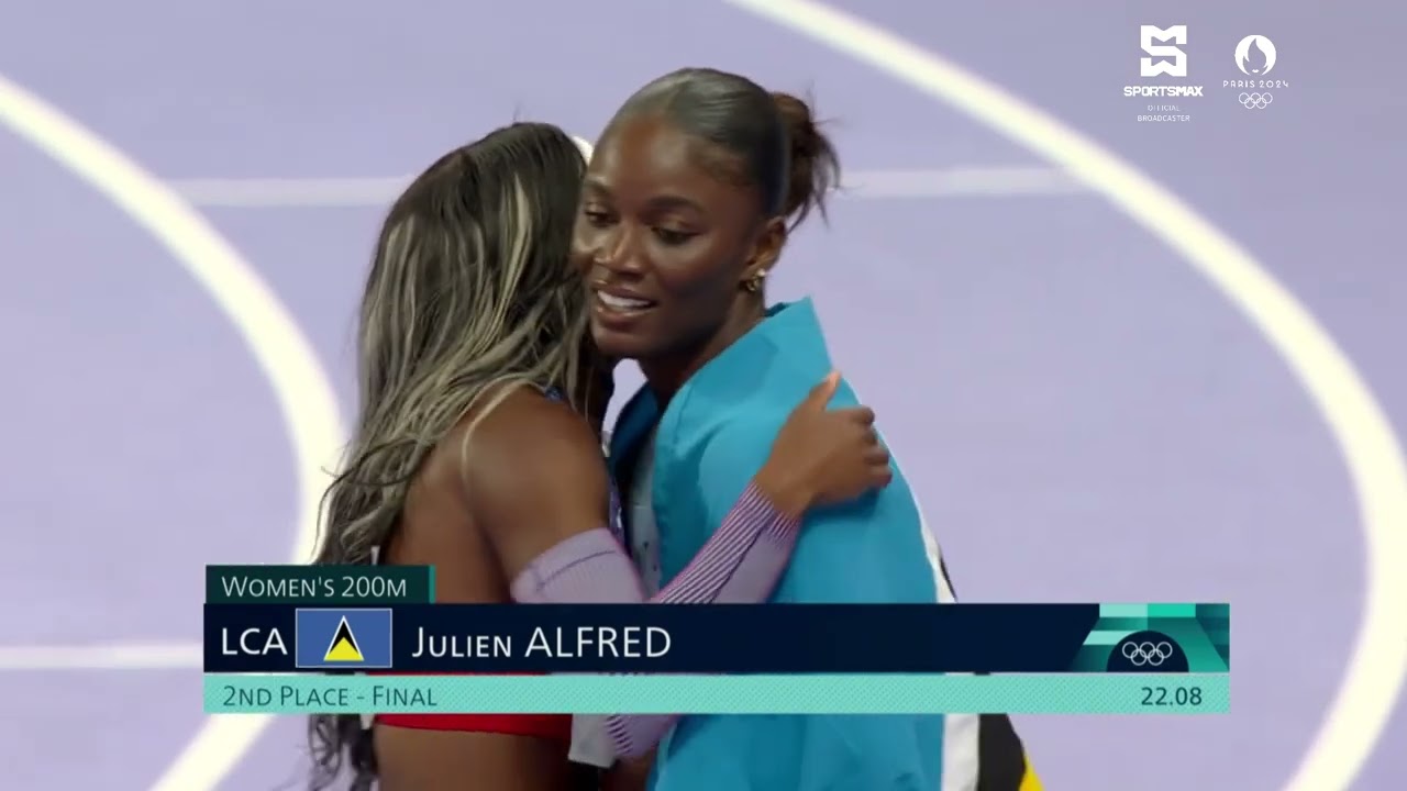 Paris 2024 | St. Lucia's Alfred wins silver in Women's 200m final behind USA's Thomas | SportsMax