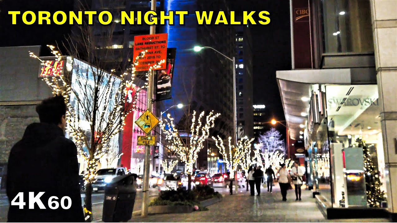Toronto Night Walk - Bloor Street West [4K60]