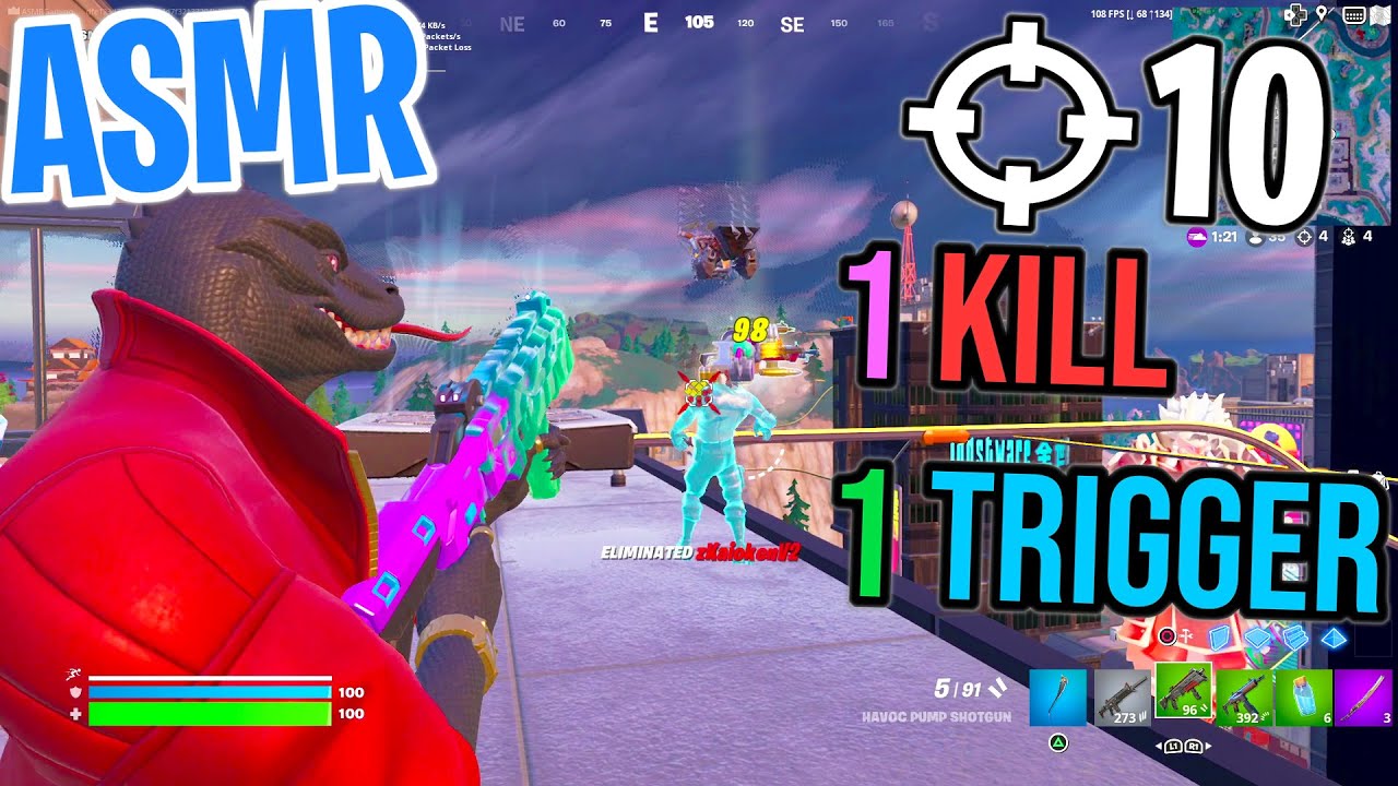 ASMR Gaming 😴 Fortnite 1 Kill = 1 Trigger Relaxing Mouth Sounds 🎮🎧 Controller Sounds + Whispering 💤