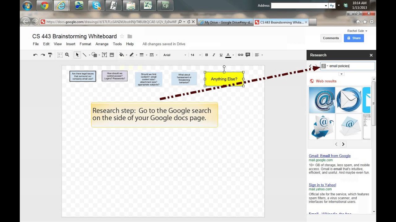 Brainstorming with a Virtual Whiteboard