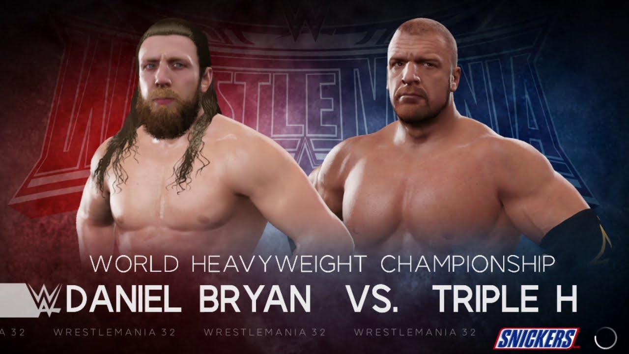WWE 2K17 - Дэниел Брайан против Трипл Эйча [матч на болевой прием за титул чемпиона мира в тяжело...