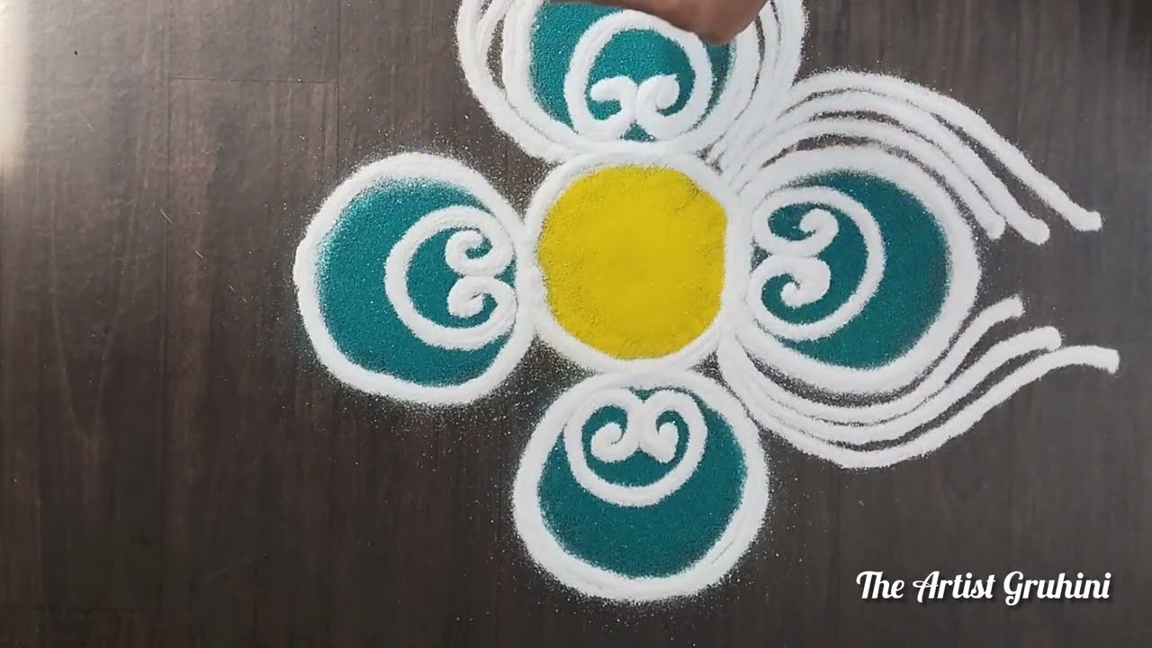 साधी सोपी संस्कार भारती रांगोळी डिझाईन l simple rangoli design l Sanskar Bharti rangoli design