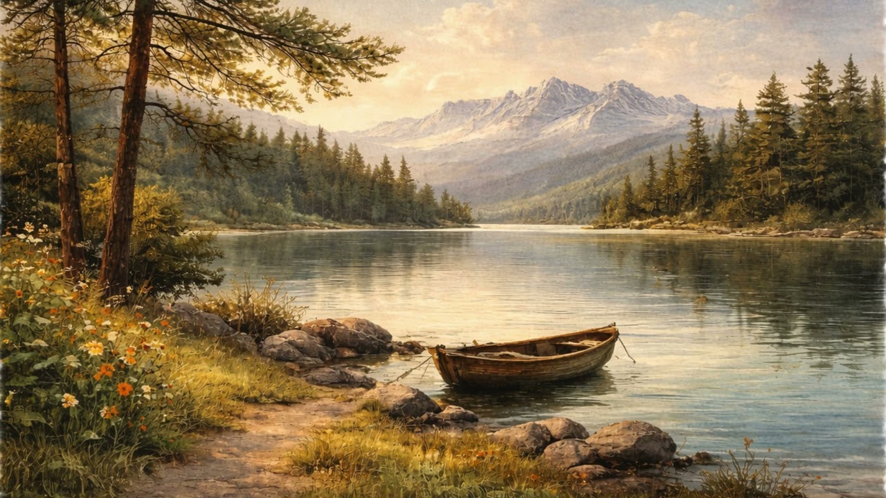 Vintage Watercolor Art | Relaxing Scenic View | TV Art | Screensaver for TV