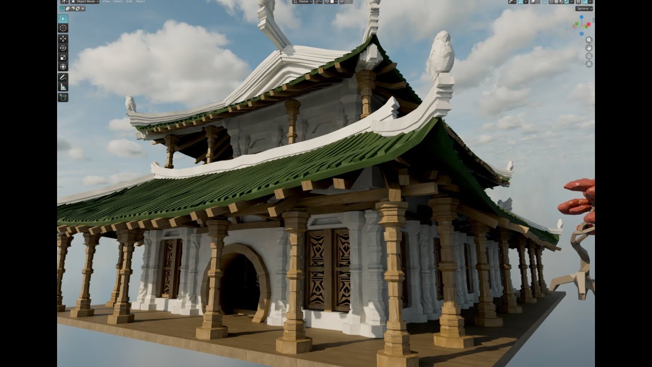 Blender Timelapse: Chinese Office Building | The Pact of Centradigon