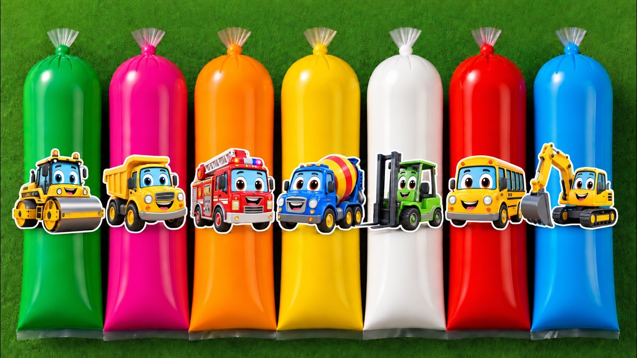 Menemukan Mainan Mobil Kontruksi, Forklife, Quary Dump Truck, Truck Mixer, Taxi, Ambulan, Pemadam