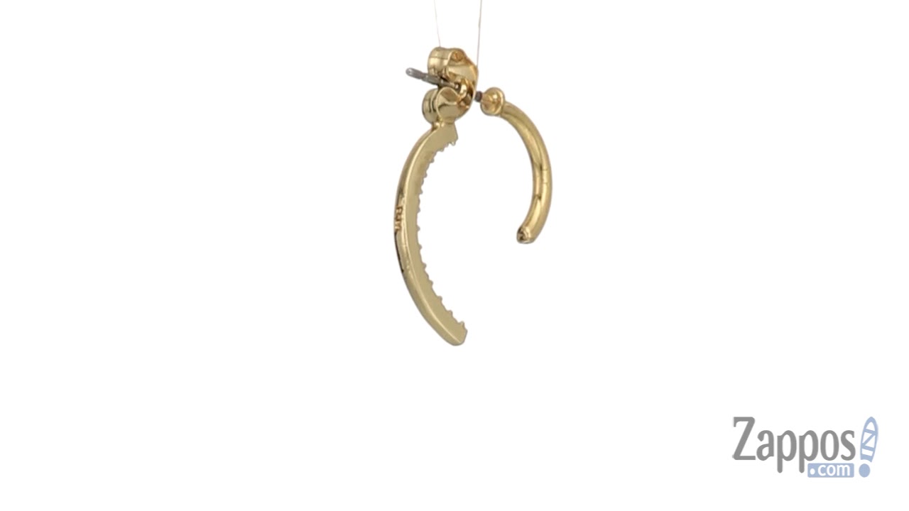 Rebecca Minkoff Curved Pave Front Back Earrings SKU: 9015974