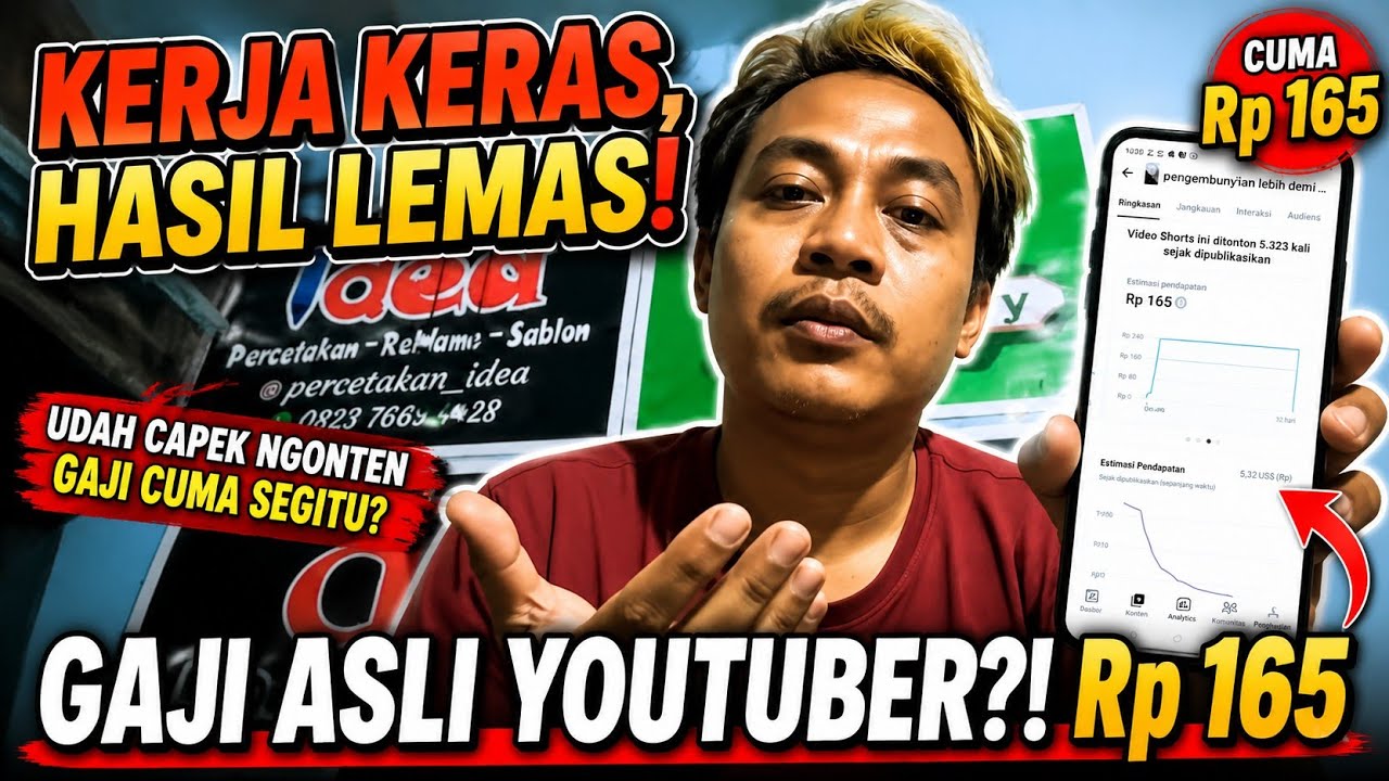 JUJUR! Gaji YouTube 2026 Ternyata Kecil Banget (Jangan Jadi YouTuber?)