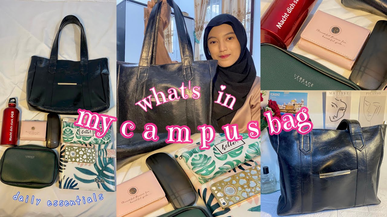 what`s in my campus bag 👛 daily essentials 🎀 2022