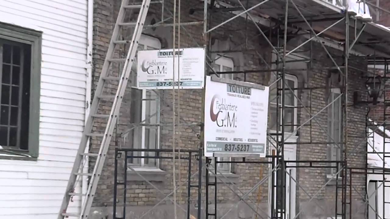 Winter roof job in Quebec city toiture et ferblanterie GM