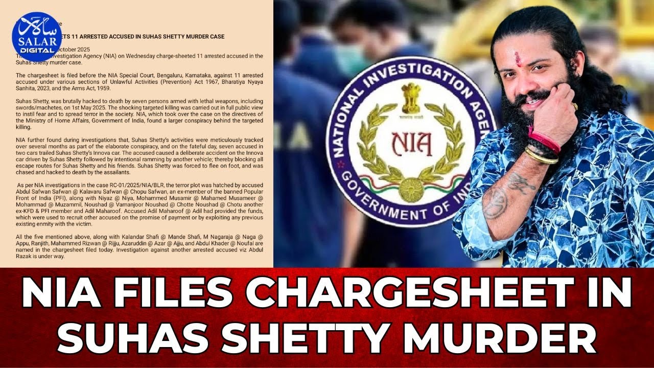 NIA Charges 11 in Suhas Shetty Murder Linked to Terror Conspiracy