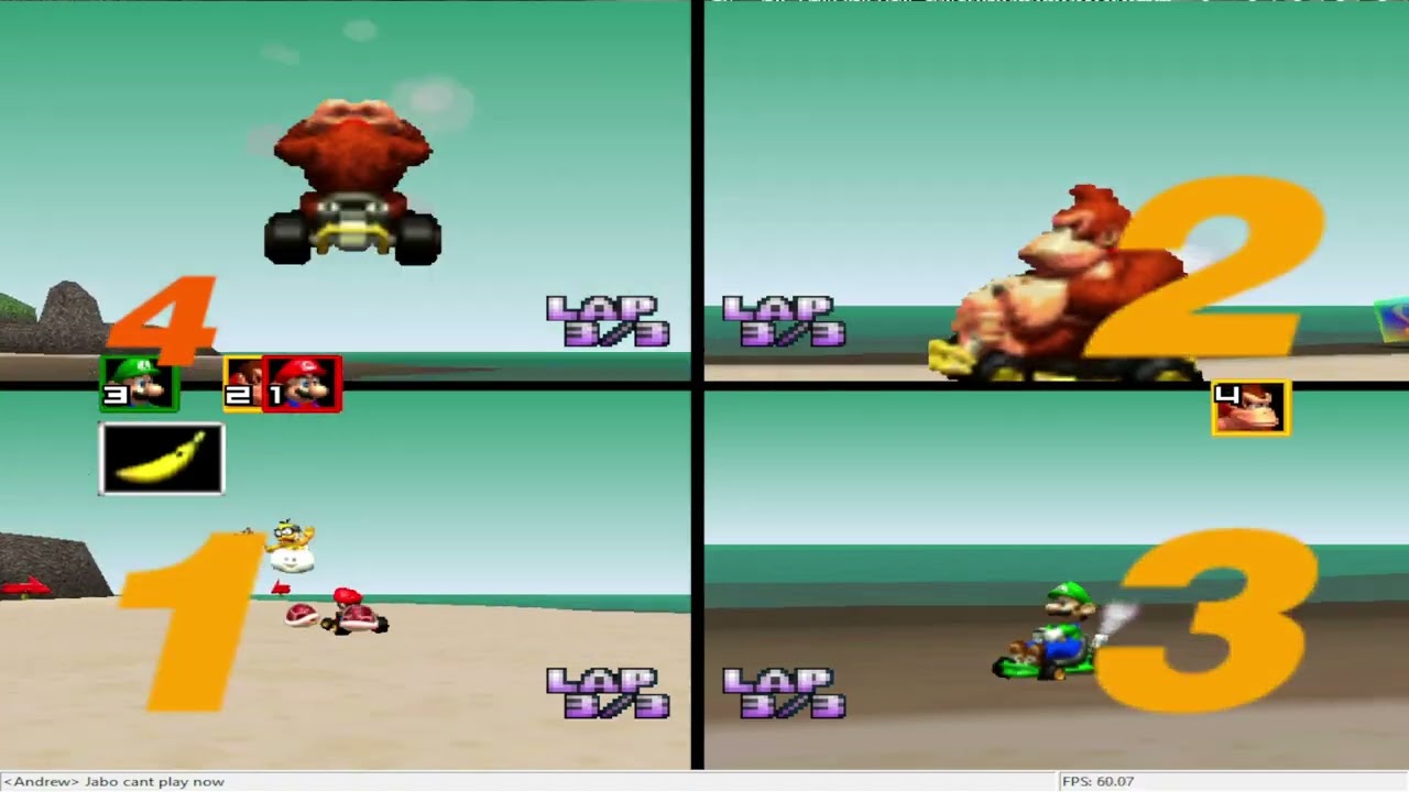 Mario kart 64 - 4 VS kaillera - Match 5
