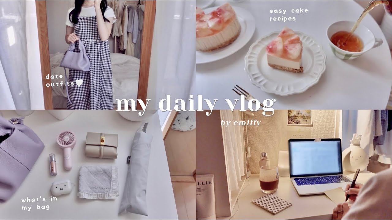 my productive daily vlog☁️📝 workday & dayoff｜what’s in my bag, grwm, easy tart cake recipes