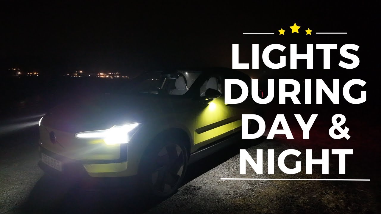 Volvo EX30 headlights and high beam (walkthrough)