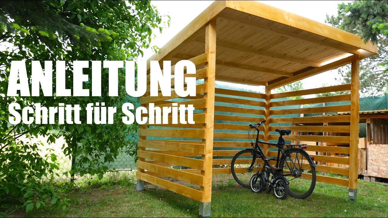 Fahrradgarage aus HOLZ selber bauen | Fahrrad Carport