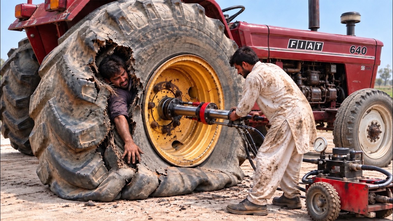 Pakistani Mechanic Repaired an Impossible Tractor Tyre