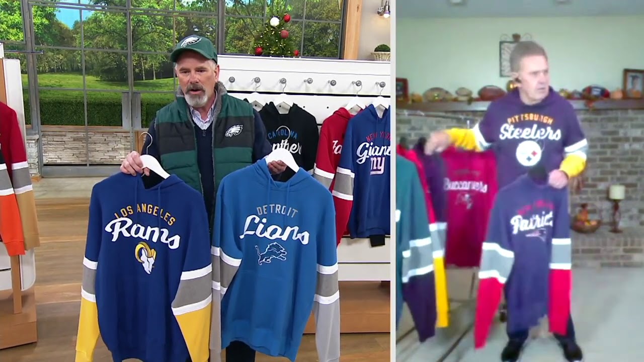 NFL Pullover Hoodie with Striped Sleeves on QVC