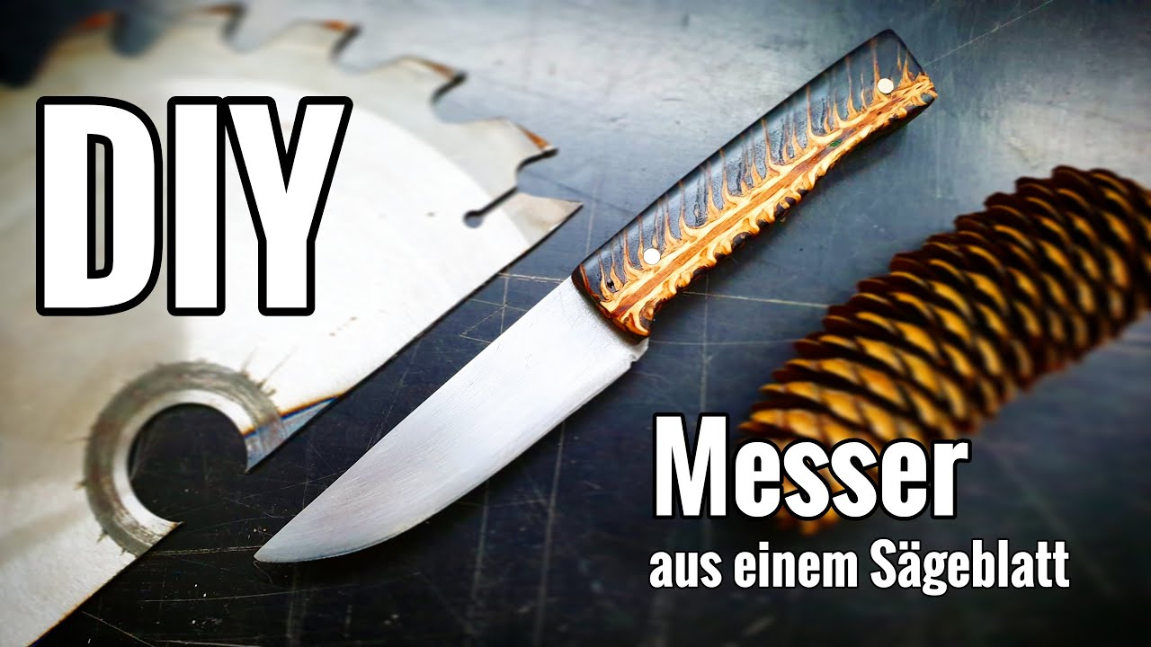 Ein Messer aus einem Sägeblatt und einem Fichtenzapfen ganz einfach selber machen / DIY