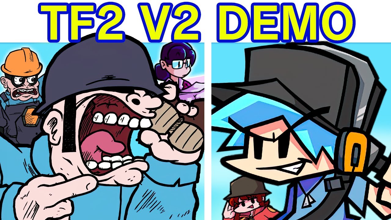 Friday Night Funkin' VS TF2 | Friday Night Fortress VS Mann Co V2 DEMO (FNF Mod) (Demoman/Scout/Spy)